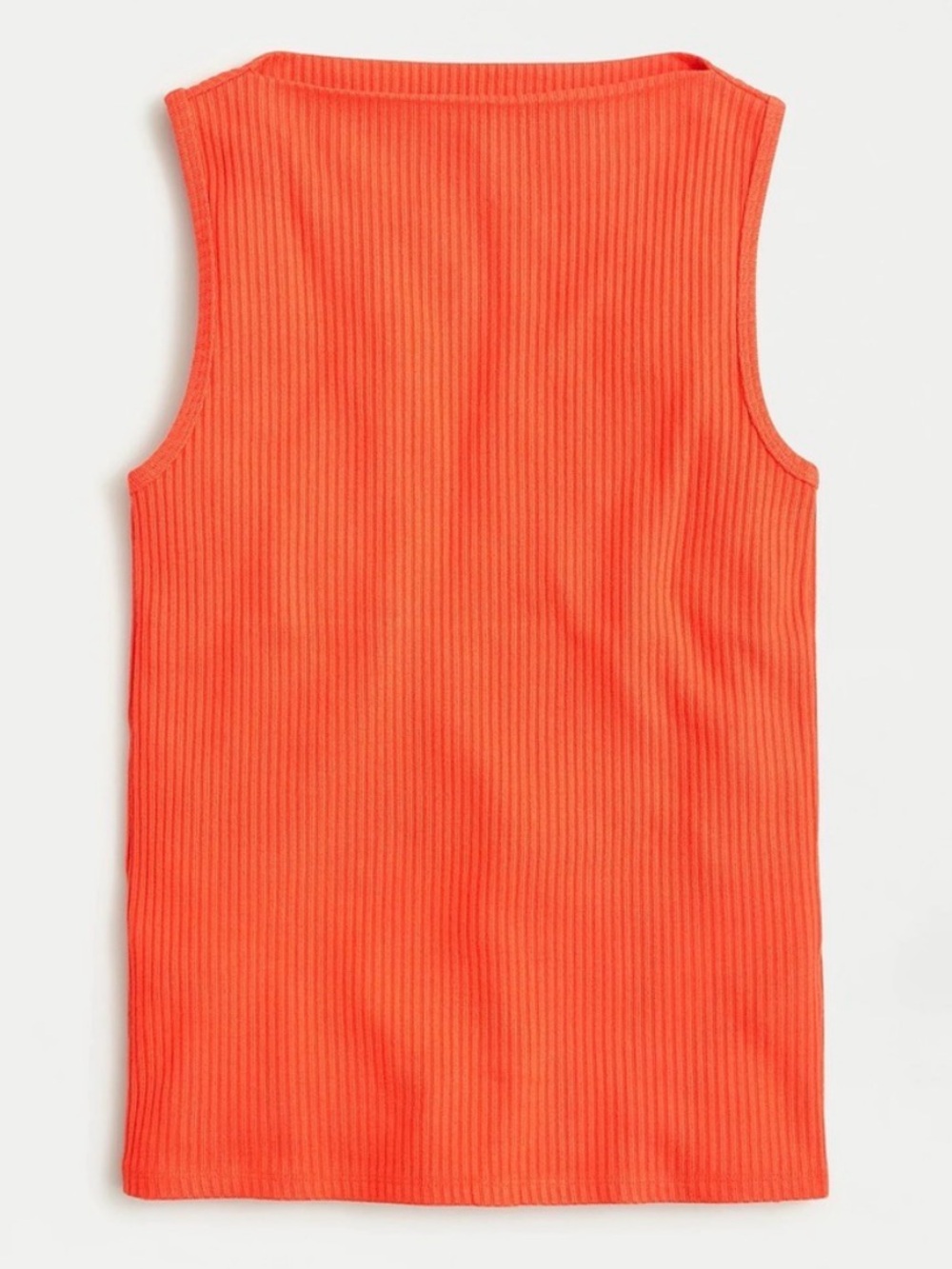 NWT, J Crew Boat Neck Ribbed Sleeveless Tank Top, Orange, Size XL